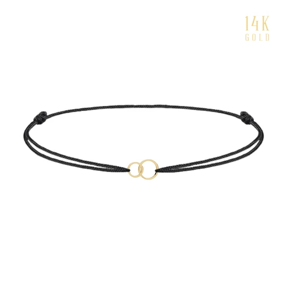 DOUBLE CIRCLES karkötő - 14K arany
